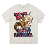 Cream Grab your joe lets go baseball Heavy Core Tee - HowdyJamesFarm