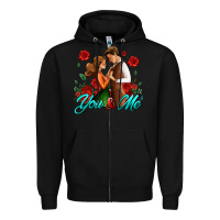 Black you and me Zipper Hoodie - AdoDesignShop