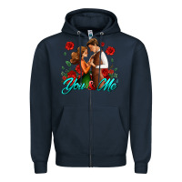 Navy you and me Zipper Hoodie - AdoDesignShop