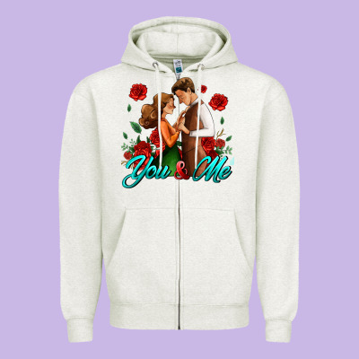You And Me Zipper Hoodie Designed By Adodesignshop