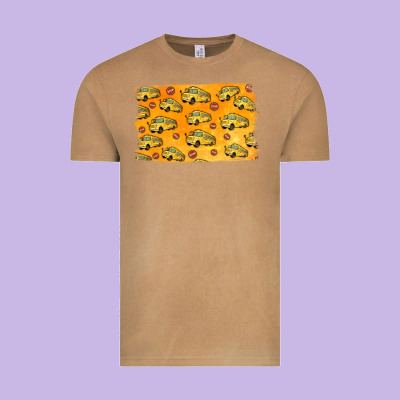 School Bus Pattern Vintage Tee Designed By Jasminsmagicworld