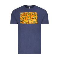 Vintage Denim School Bus Pattern Vintage Tee - Jasminsmagicworld
