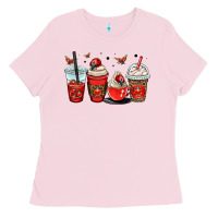 Bubblegum Pink ladybug coffee cups Ladies Tee - OliviaCreatesArt