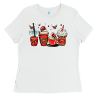 White ladybug coffee cups Ladies Tee - OliviaCreatesArt