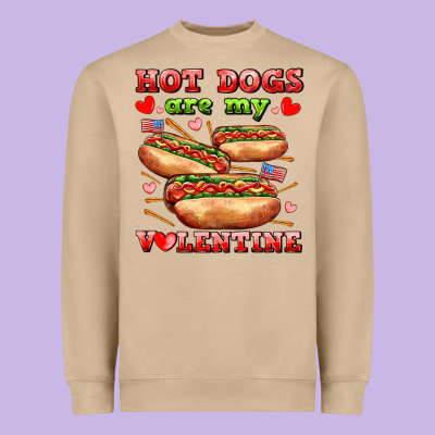Hot Dogs Are My Valentine Heavyweight Sweatshirt Designed By Adodesignshop