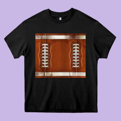 Distressed American Football Pattern Heavy Core Tee Designed By Tumblerdesignbyshophia