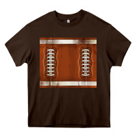 Chocolate Brown distressed american football pattern Heavy Core Tee - TumblerDesignByShophia
