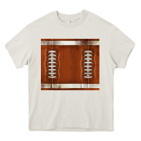 Cream distressed american football pattern Heavy Core Tee - TumblerDesignByShophia