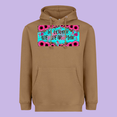 In October We Wear Pink Heavyweight Hoodie Designed By Jahusdesignshop