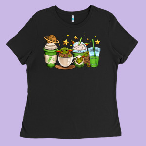 Fantastic Movie Character Coffee Cups Ladies Tee Designed By Oliviacreatesart