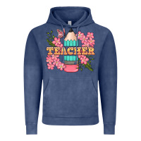 Vintage Denim teacher floral pencil Vintage Hoodie - BundleAndBundleShop