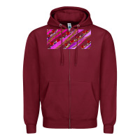 Burgundy leopar and cowhide with heart candies Zipper Hoodie - AdoDesignShop