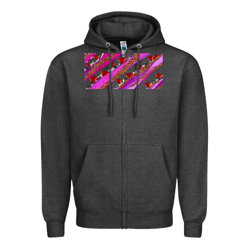 Leopar And Cowhide With Heart Candies Zipper Hoodie by AdoDesignShop | Teevron