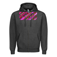 Charcoal Heather leopar and cowhide with heart candies Zipper Hoodie - AdoDesignShop
