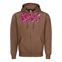 Chestnut leopar and cowhide with heart candies Zipper Hoodie - AdoDesignShop