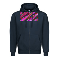 Navy leopar and cowhide with heart candies Zipper Hoodie - AdoDesignShop
