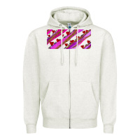 Oatmeal Heather leopar and cowhide with heart candies Zipper Hoodie - AdoDesignShop