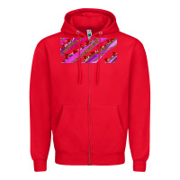 Red leopar and cowhide with heart candies Zipper Hoodie - AdoDesignShop