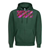 Sports Green leopar and cowhide with heart candies Zipper Hoodie - AdoDesignShop