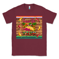 Burgundy cinco de taco paper serape leopard wooden Classic Tee - Artiststas
