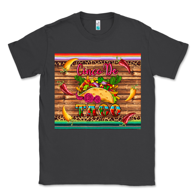 Cinco De Taco Paper Serape Leopard Wooden Classic Tee by Artiststas | Teevron