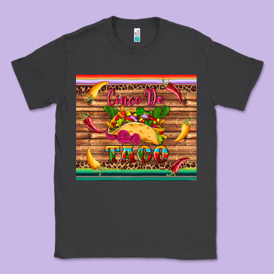 Cinco De Taco Paper Serape Leopard Wooden Classic Tee Designed By Artiststas