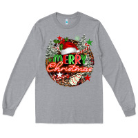 Heather Grey Merry christmas Long Sleeve Tee - FaDigitalArtStudio