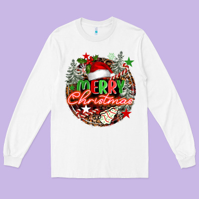 Merry Christmas Long Sleeve Tee Designed By Fadigitalartstudio