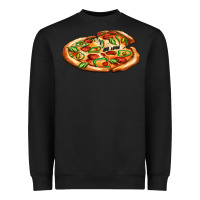 Black big pizza Heavyweight Sweatshirt - AdoDesignShop