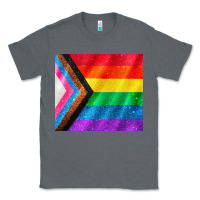 Charcoal Heather Pride flag Classic Tee - CowGirlArtShop