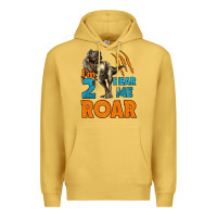 Antique Gold i'm two hear me roar dinosaur birthday Premium Hoodie - LillyAllenDesigns