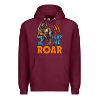 Burgundy i'm two hear me roar dinosaur birthday Premium Hoodie - LillyAllenDesigns