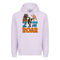Lilac i'm two hear me roar dinosaur birthday Premium Hoodie - LillyAllenDesigns