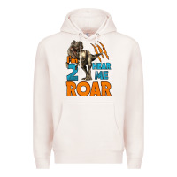 Pale Pink i'm two hear me roar dinosaur birthday Premium Hoodie - LillyAllenDesigns