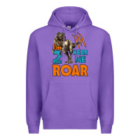 Purple i'm two hear me roar dinosaur birthday Premium Hoodie - LillyAllenDesigns