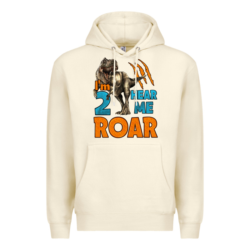 I'm Two Hear Me Roar Dinosaur Birthday Premium Hoodie by LillyAllenDesigns | Teevron