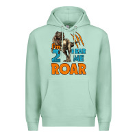 Seafoam i'm two hear me roar dinosaur birthday Premium Hoodie - LillyAllenDesigns