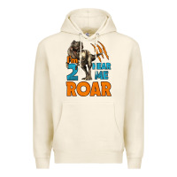 Tofu i'm two hear me roar dinosaur birthday Premium Hoodie - LillyAllenDesigns