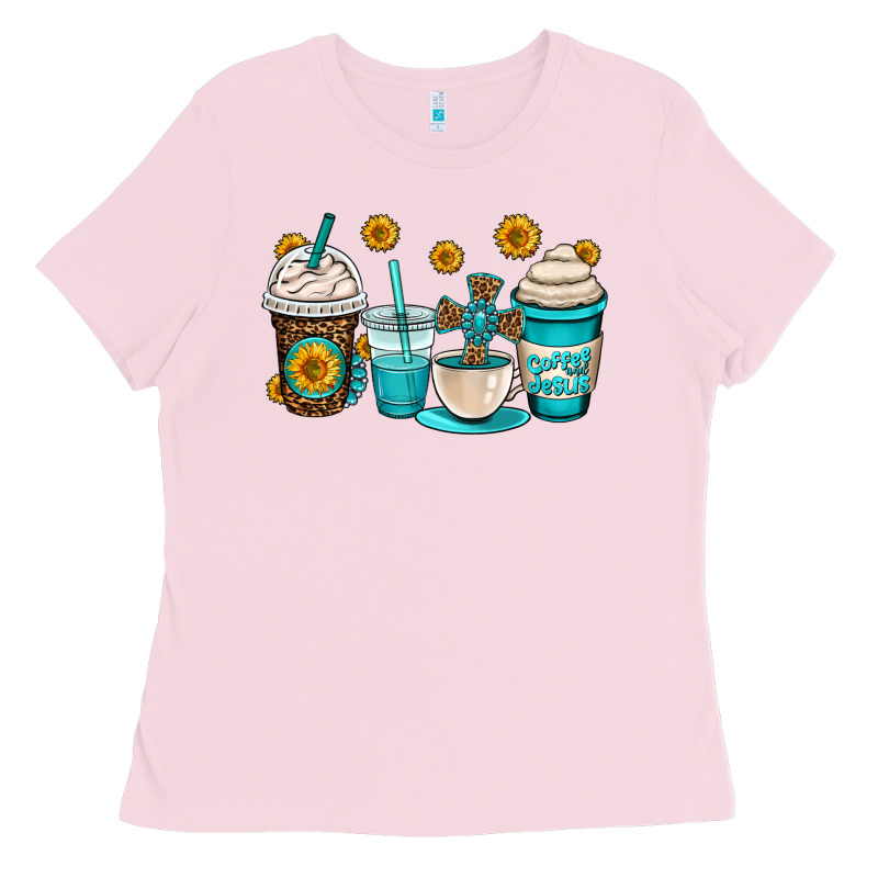 Jesus Coffee Cups Ladies Tee by OliviaCreatesArt | Teevron
