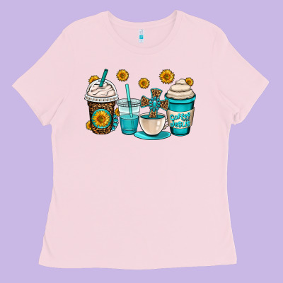 Jesus Coffee Cups Ladies Tee Designed By Oliviacreatesart