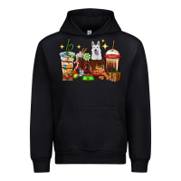 Black Christmas coffee cups with White Shepherd Urban Hoodie - RanaPortraitStore