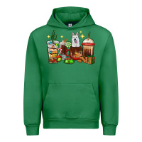 Emerald Christmas coffee cups with White Shepherd Urban Hoodie - RanaPortraitStore