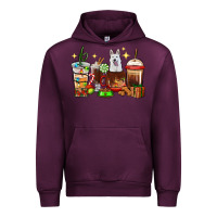 Mauve Wine Christmas coffee cups with White Shepherd Urban Hoodie - RanaPortraitStore