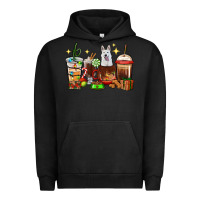 Pigment Black Christmas coffee cups with White Shepherd Urban Hoodie - RanaPortraitStore