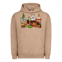 Pigment Burro Christmas coffee cups with White Shepherd Urban Hoodie - RanaPortraitStore