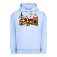 Pigment Grape Ice Christmas coffee cups with White Shepherd Urban Hoodie - RanaPortraitStore