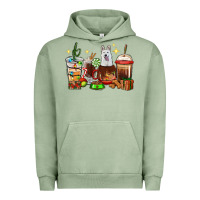 Pigment Oil Green Christmas coffee cups with White Shepherd Urban Hoodie - RanaPortraitStore