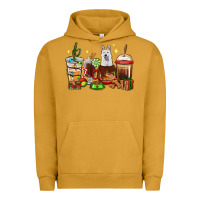 Pigment Peanut Butter Christmas coffee cups with White Shepherd Urban Hoodie - RanaPortraitStore