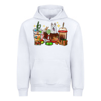 White Christmas coffee cups with White Shepherd Urban Hoodie - RanaPortraitStore
