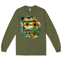Army Green Missouri Map Sunflower Cactus Serape Long Sleeve Tee - RanaPortraitStore